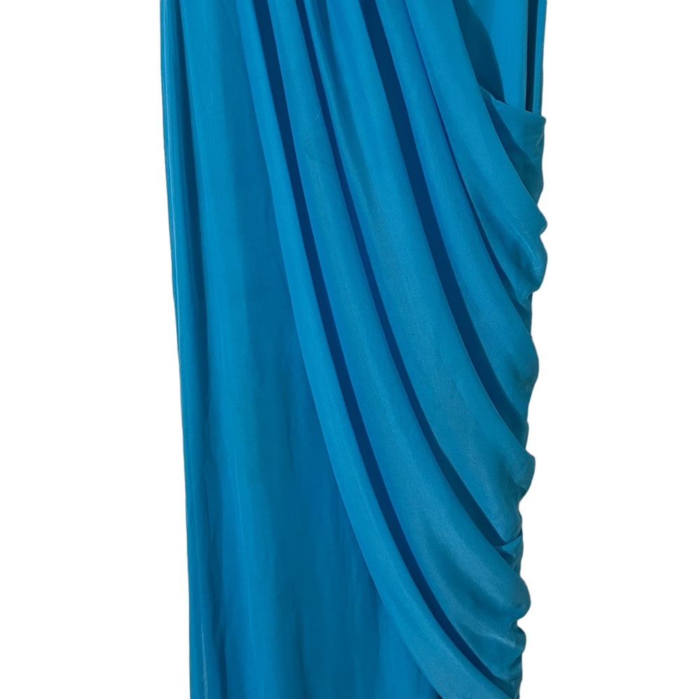 David’s Bridal dress turquoise strapless formal prom bridesmaid size 0 - Picture 9 of 11